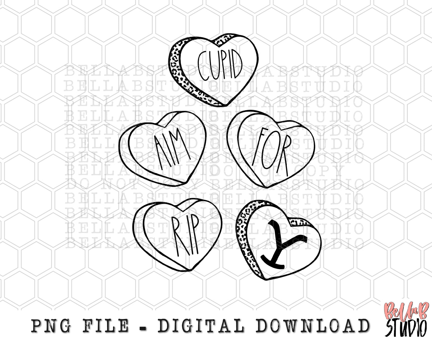 Cupid Aim For Rip Candy Hearts PNG Sublimation Design