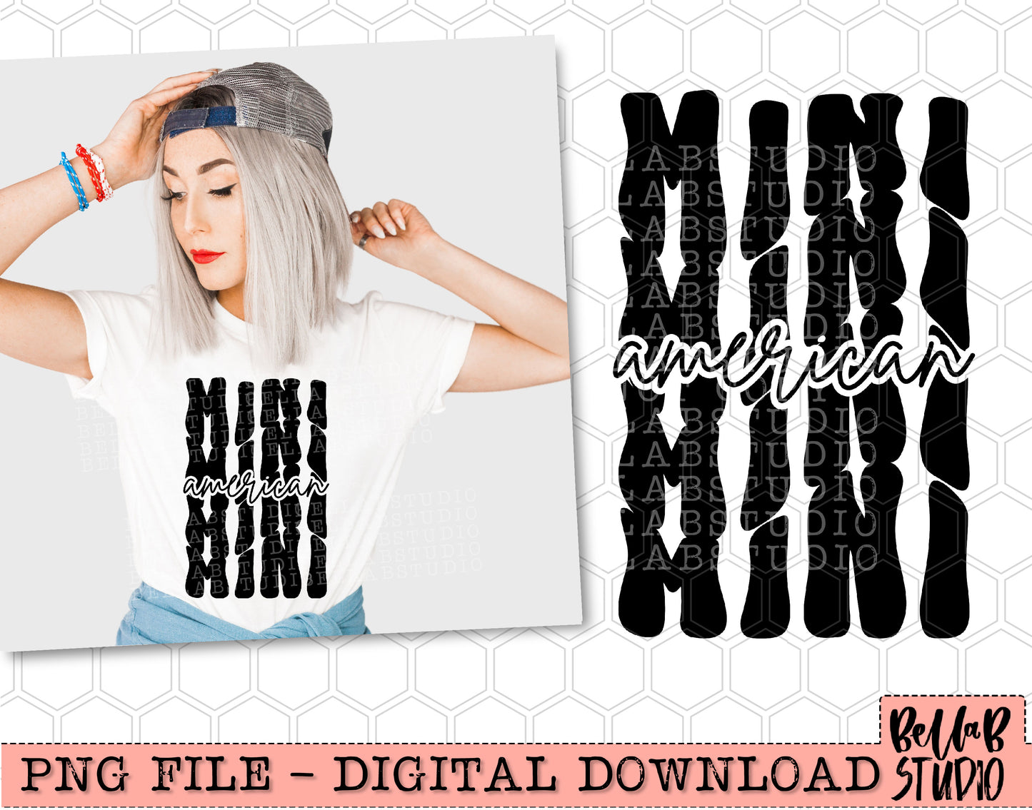 American Mini Retro Stack PNG Design