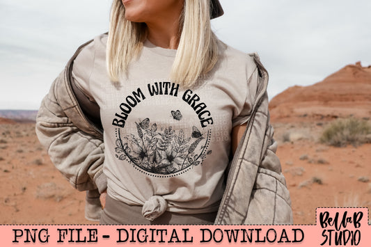Bloom With Grace Sublimation Design