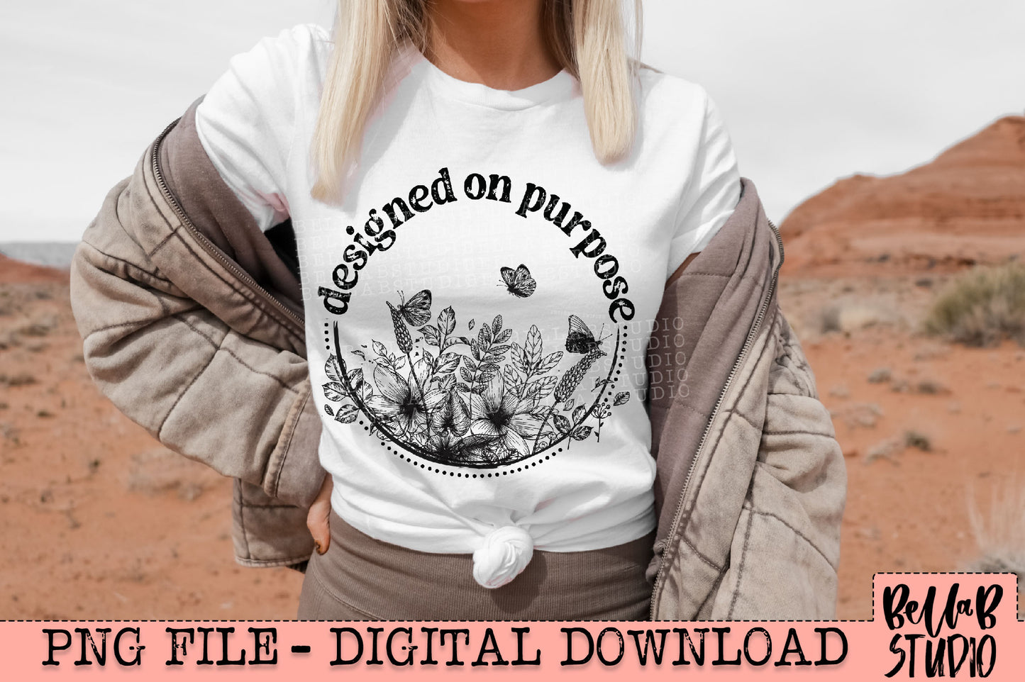 Designed On Purpose Floral PNG Design