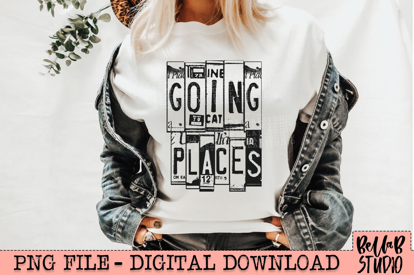 Going Places License Plate PNG Design