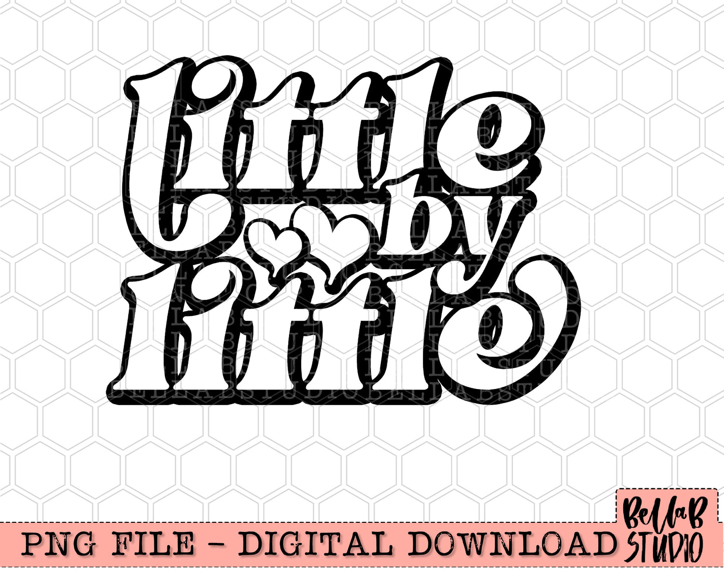 Little By Little Black PNG Design