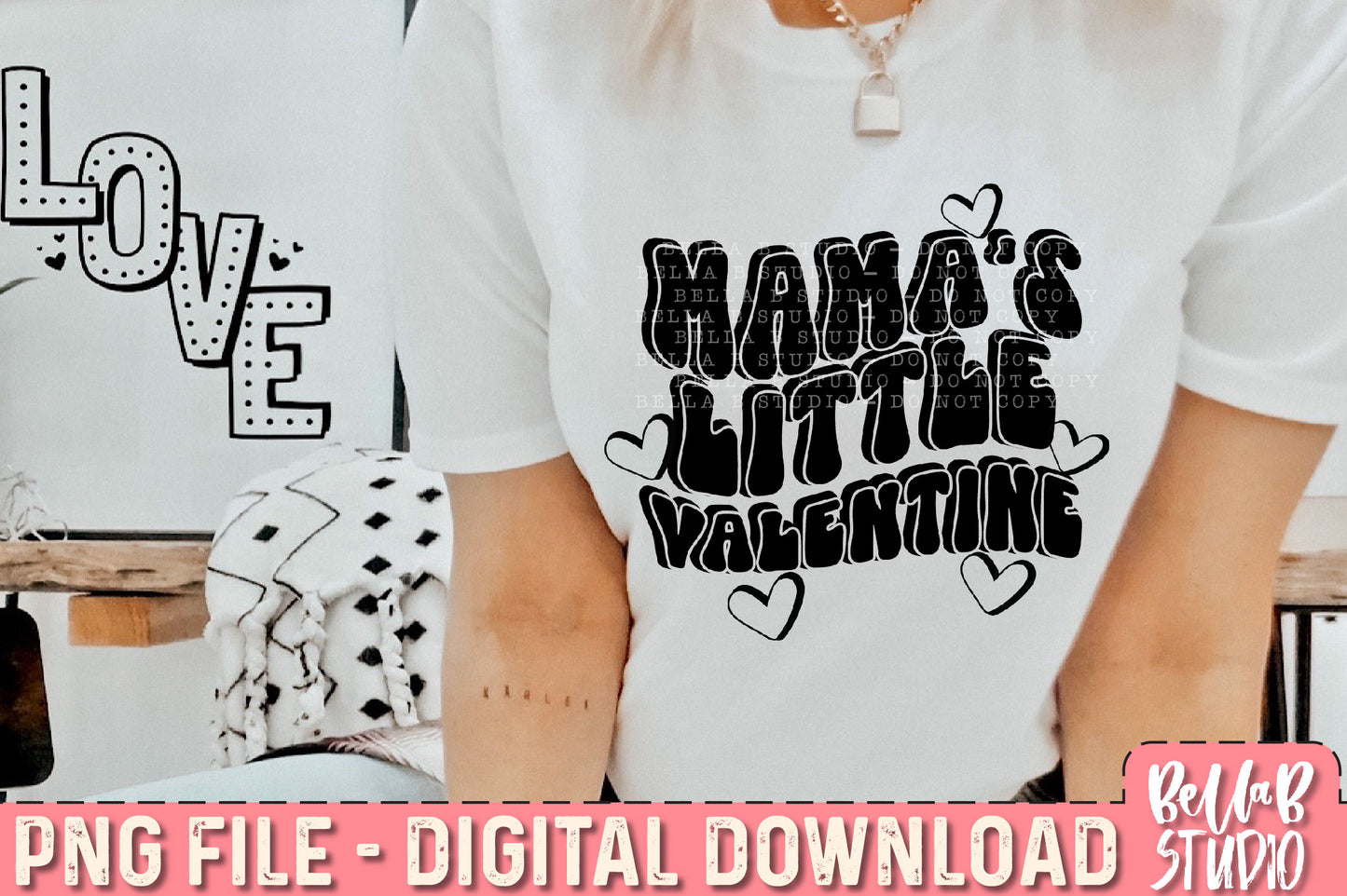 Mama's Little Valentine Sublimation Design