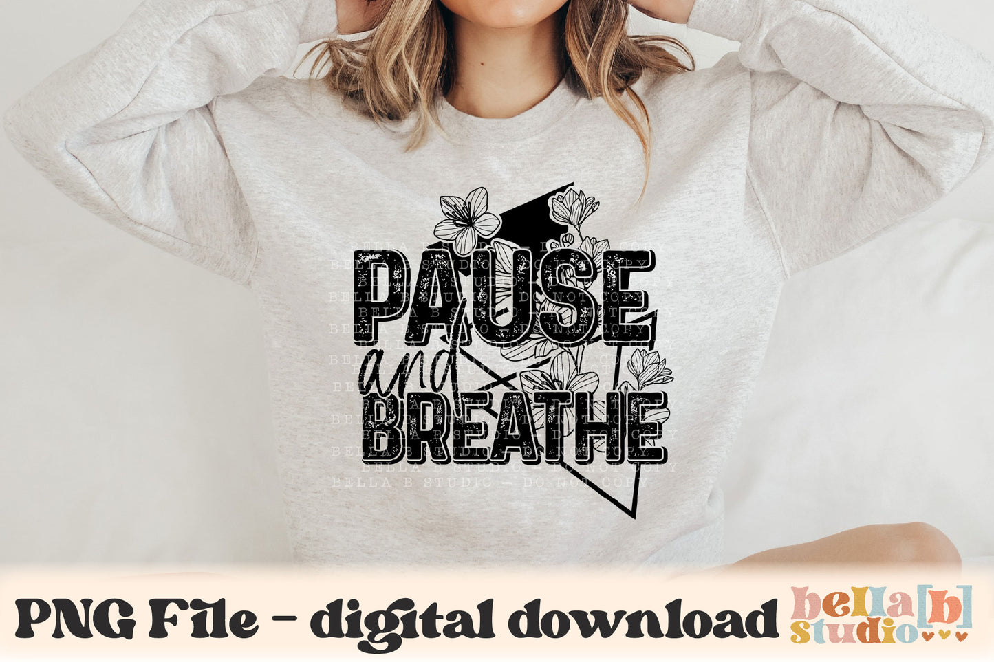 Pause and Breathe PNG Design
