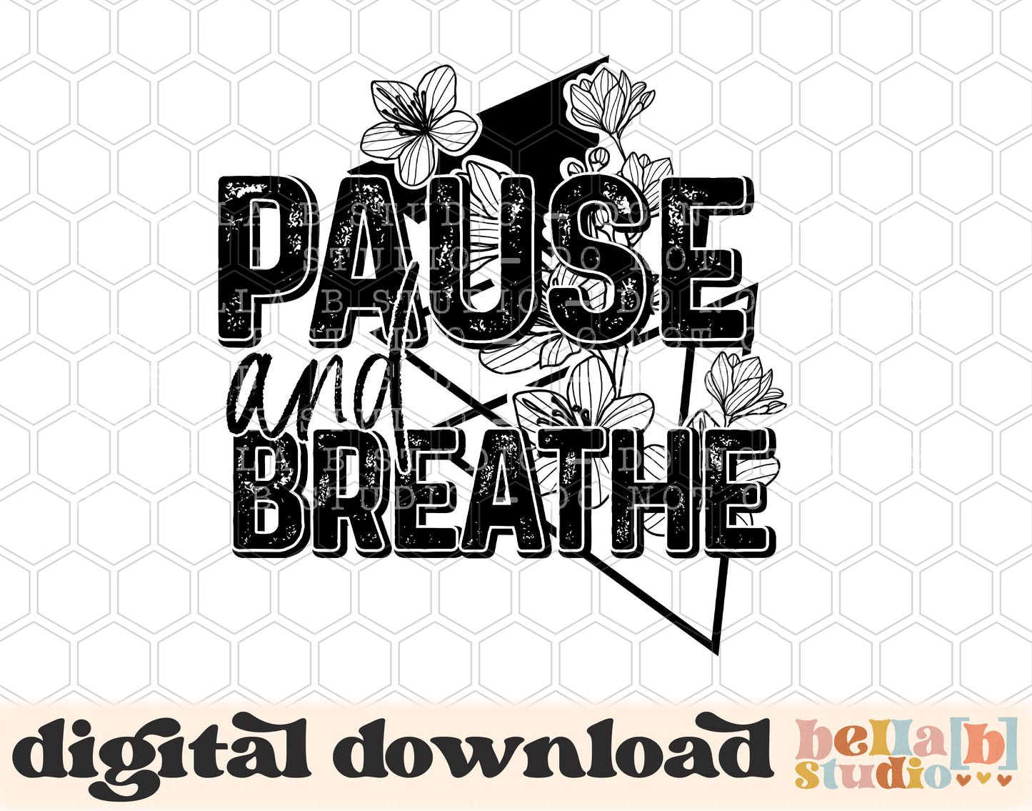 Pause and Breathe PNG Design