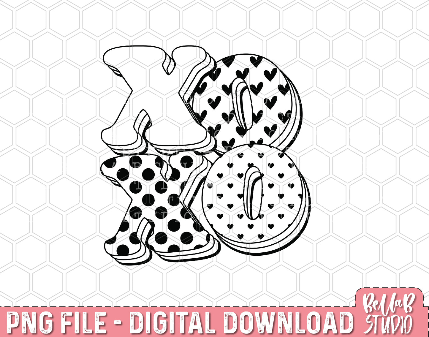XOXO PNG Sublimation Design
