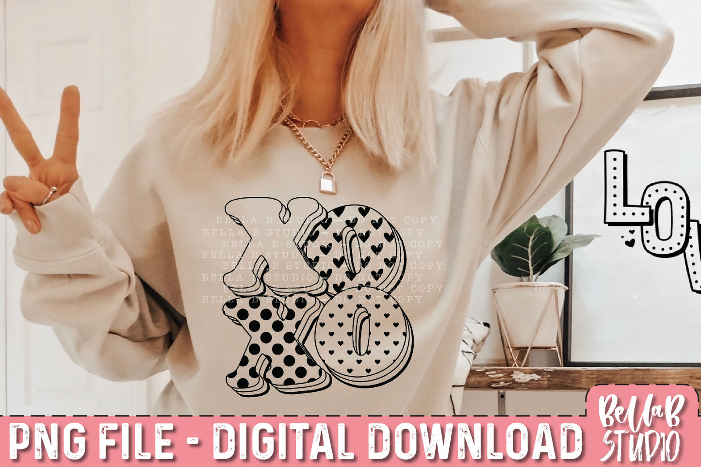 XOXO PNG Sublimation Design