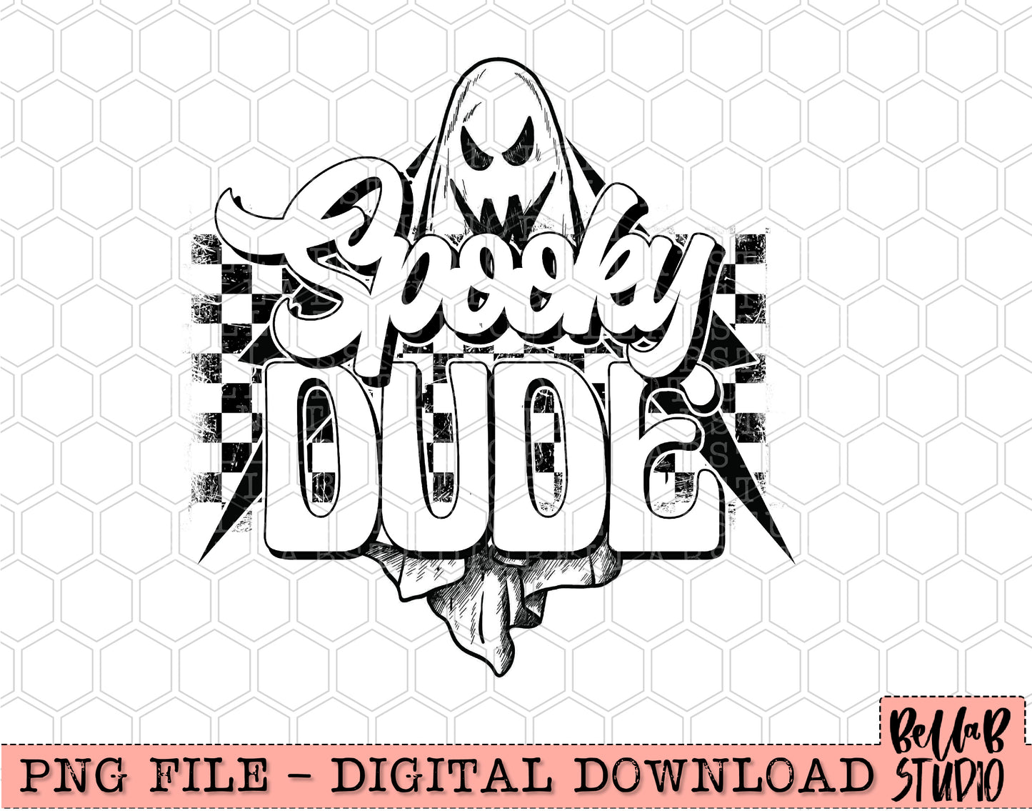 Spooky Dude Checkered Bolts PNG Design