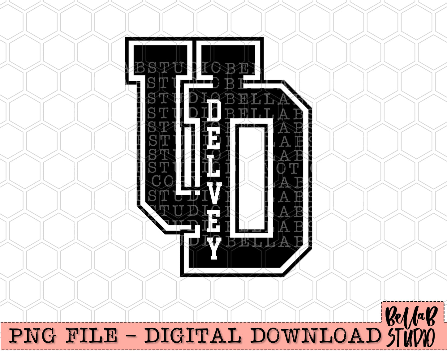 University Delvey Initial - Pocket Design Sublimation Design