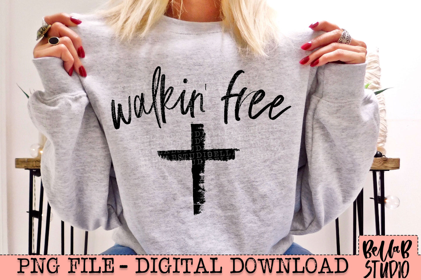 Walkin' Free Cross PNG Design