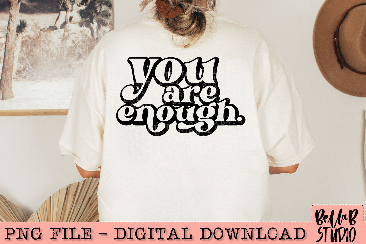 You Are Enough Black PNG Design