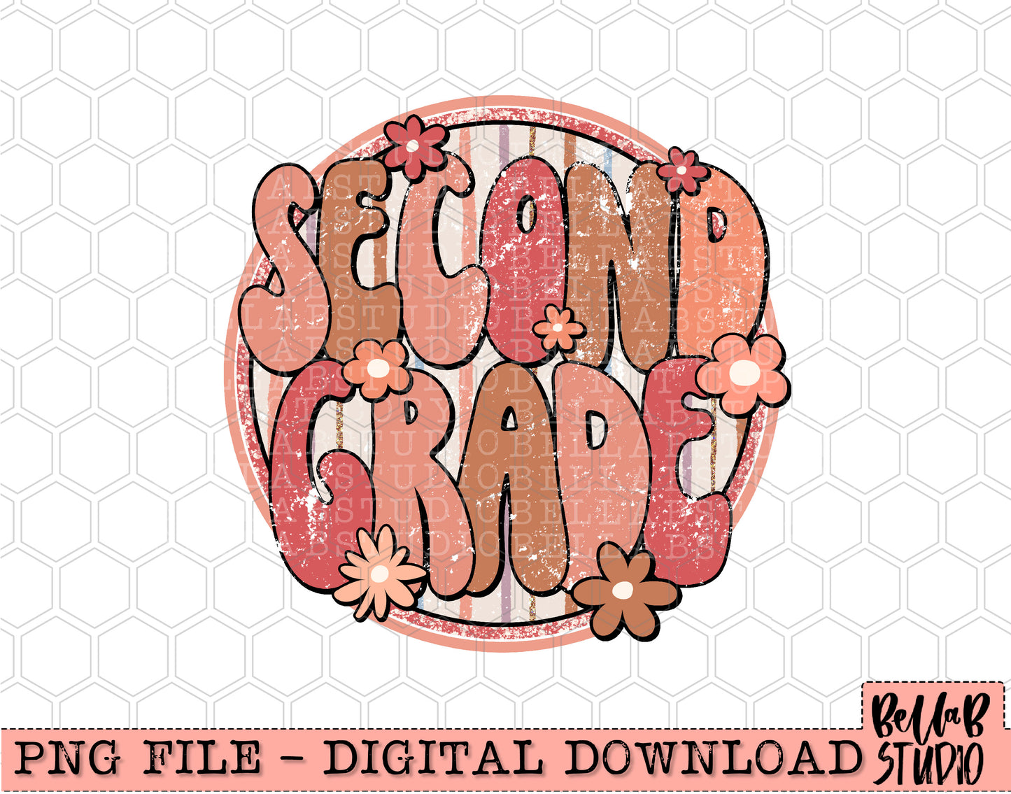 Boho Retro Second Grade PNG Design