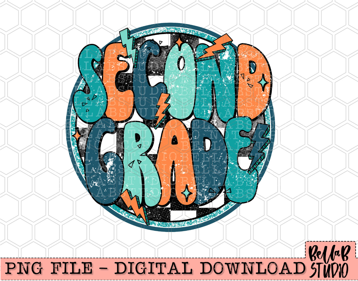 Retro Bolts Second Grade PNG Design