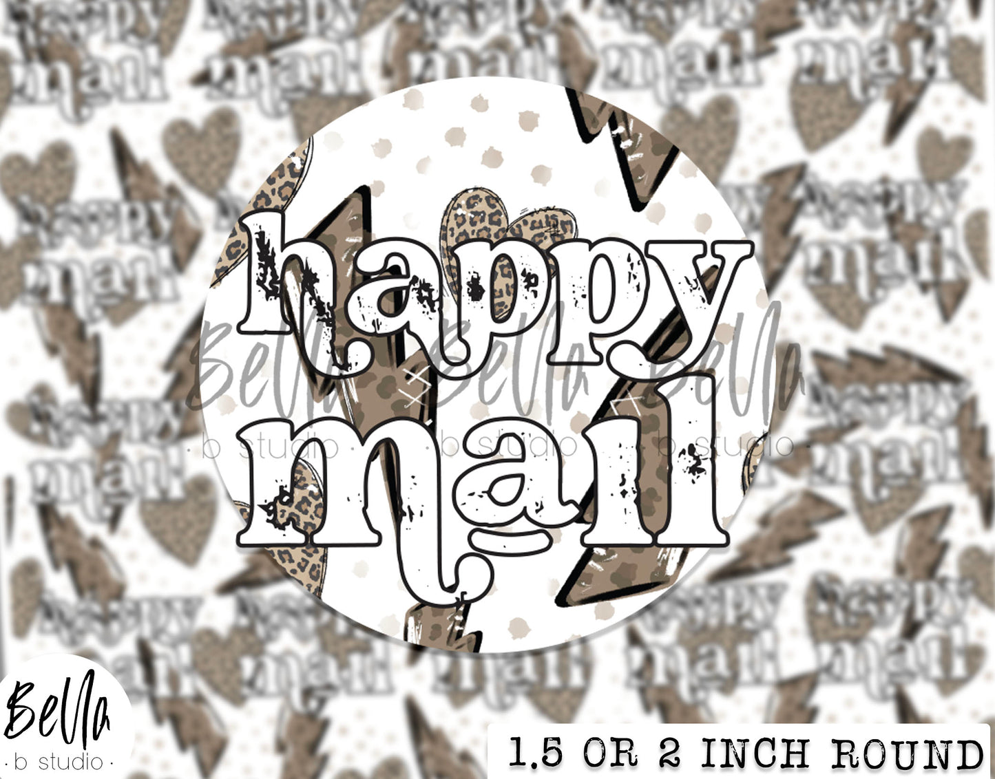 Lightning Bolt Happy Mail Sticker Sheet - Small Business Packaging Stickers