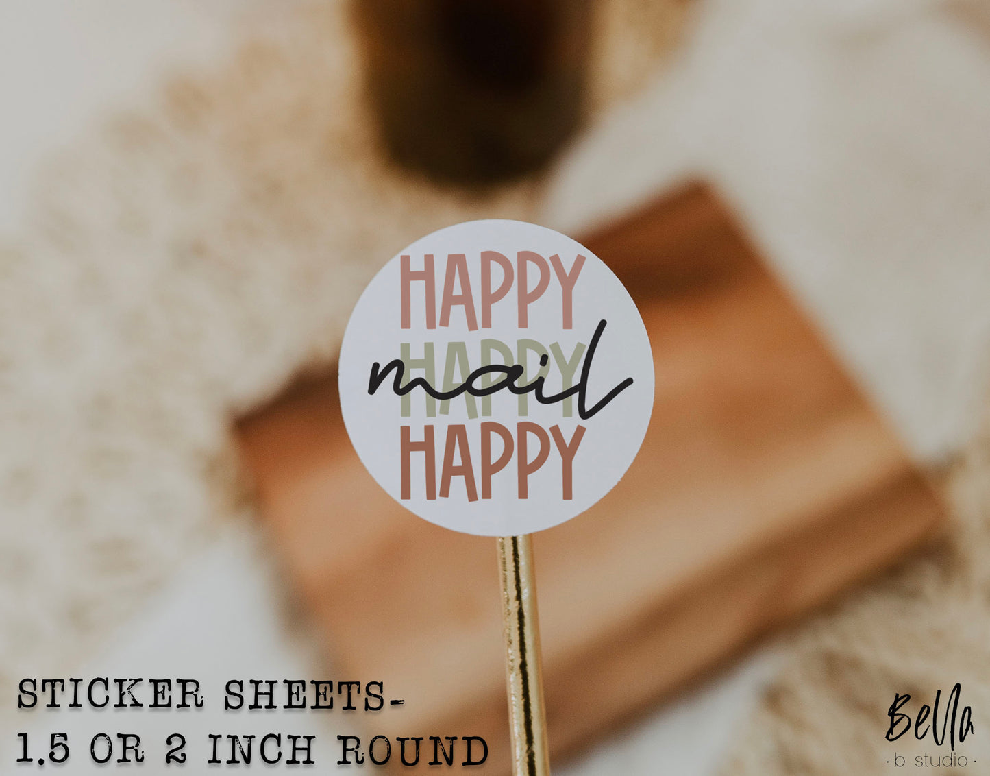 Happy Mail Sticker Sheet - Small Business Packaging Stickers