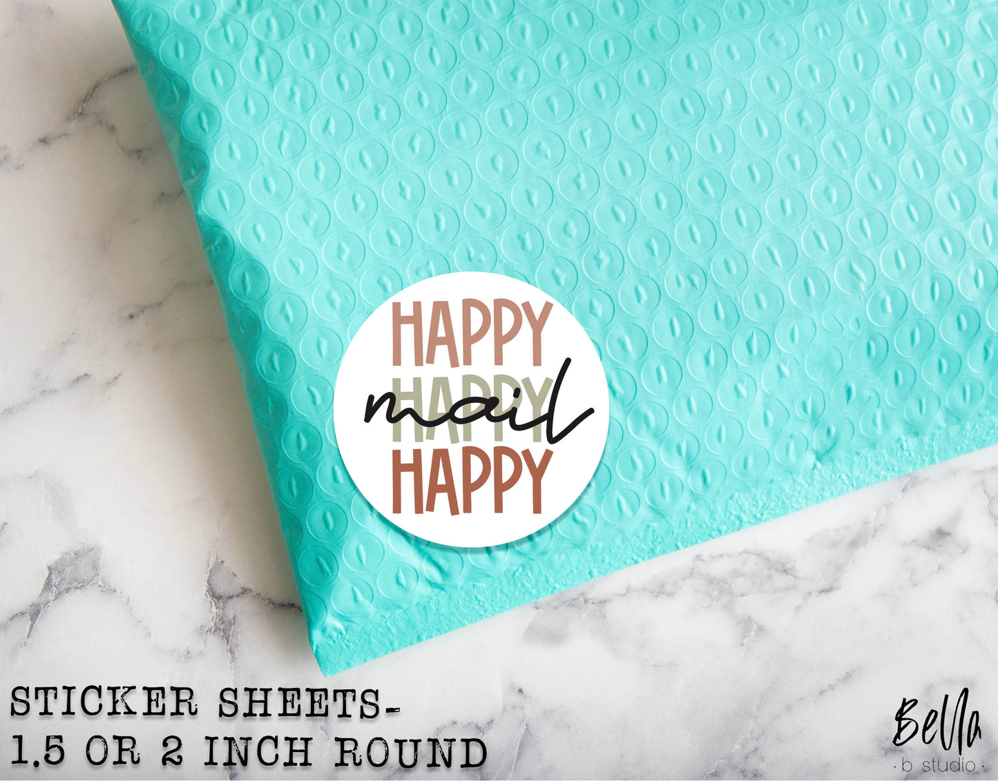 Happy Mail Sticker Sheet - Small Business Packaging Stickers
