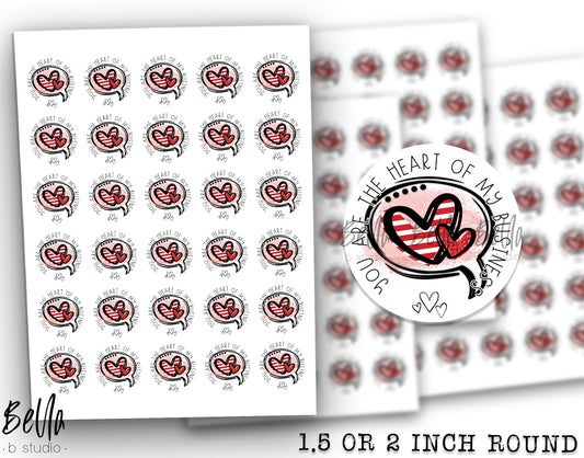 You Are The Heart Of My Business Sticker Sheet - Small Business Packaging Stickers