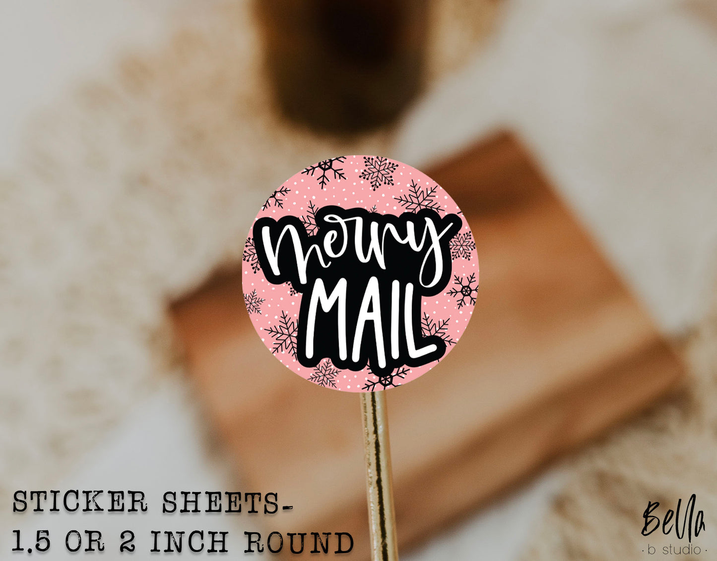 Merry Mail Sticker Sheet - Small Business Packaging Stickers