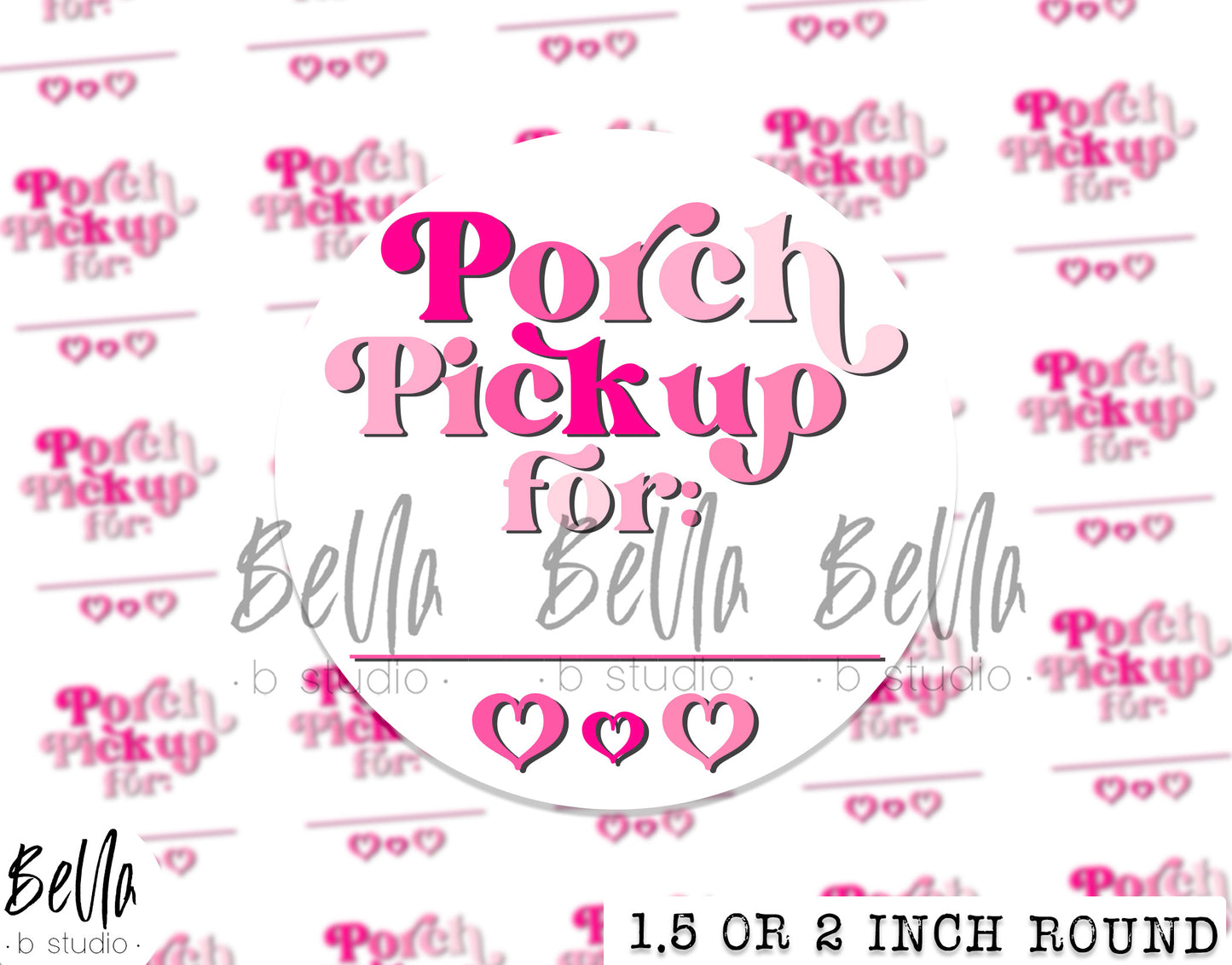 Pink - Porch Pickup Sticker Sheet - Small Business Packaging Stickers