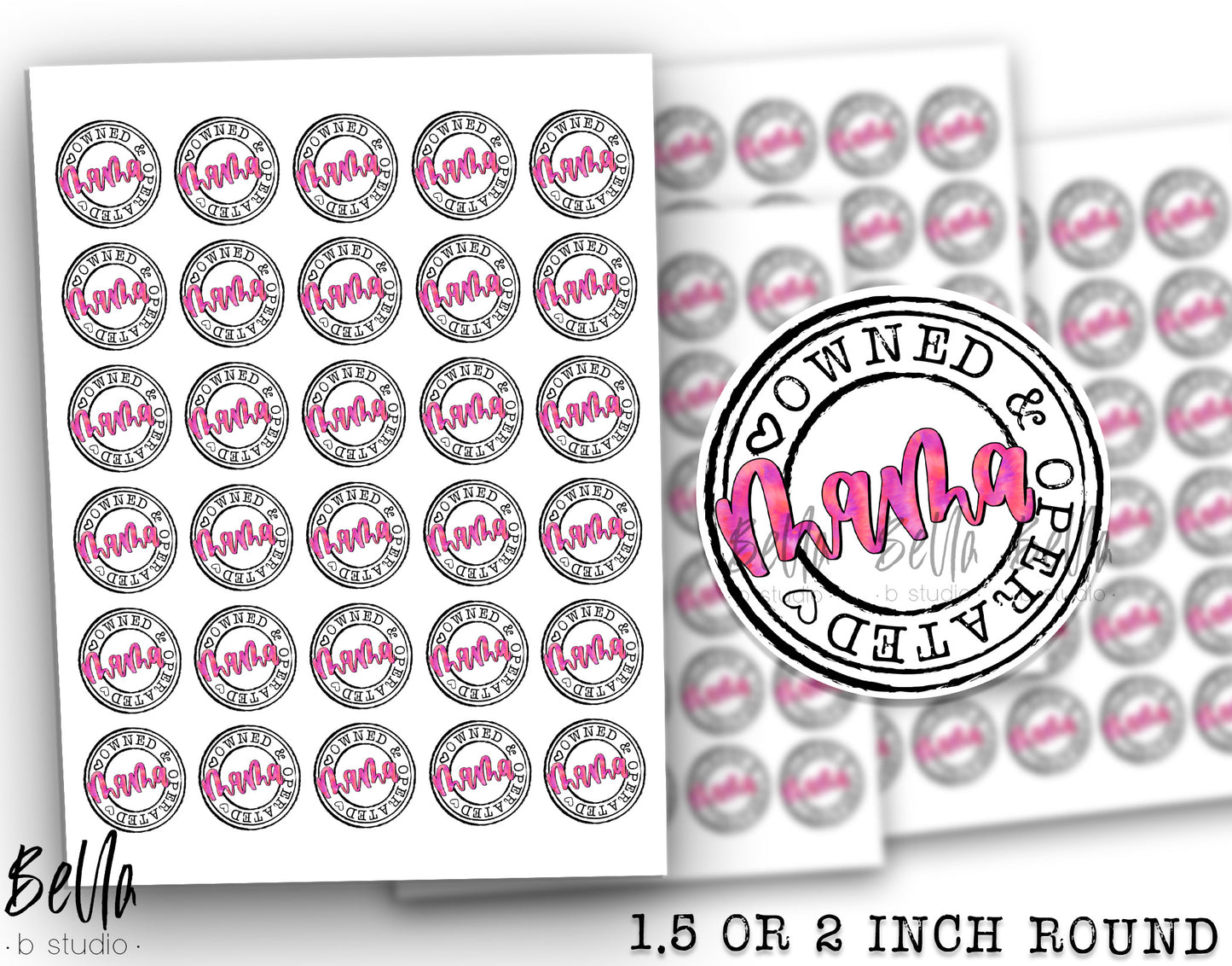 "Mama Owned And Operated" Sticker Sheet - Small Business Packaging Stickers