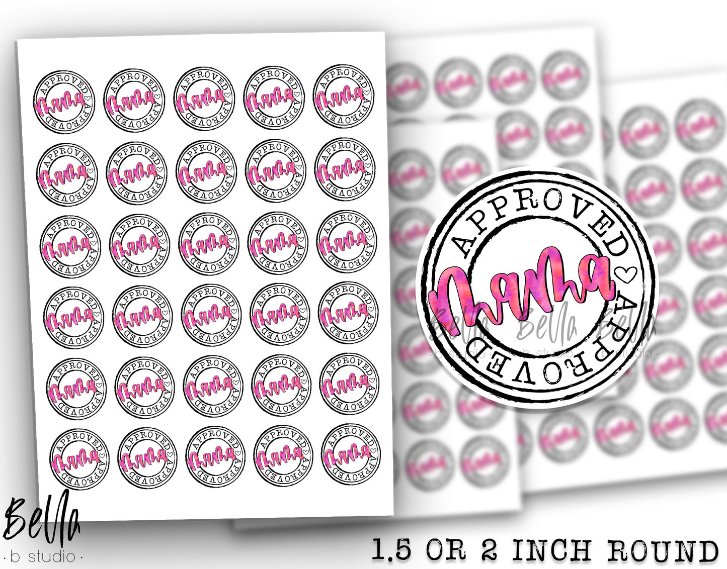 "Mama Approved" Sticker Sheet - Small Business Packaging Stickers