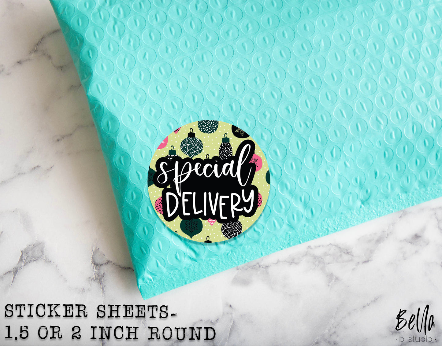 Special Delivery Christmas Sticker Sheet - Small Business Packaging Stickers