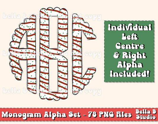 Christmas Scalloped Monogram Alpha Set