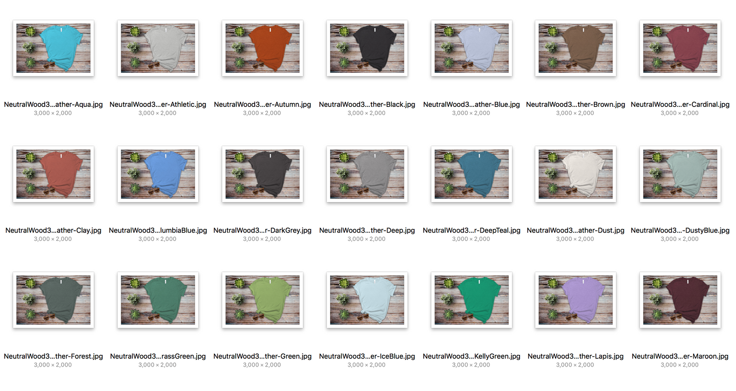 Bella Canvas 3001 Heather Mockup Bundle - Entire Collection