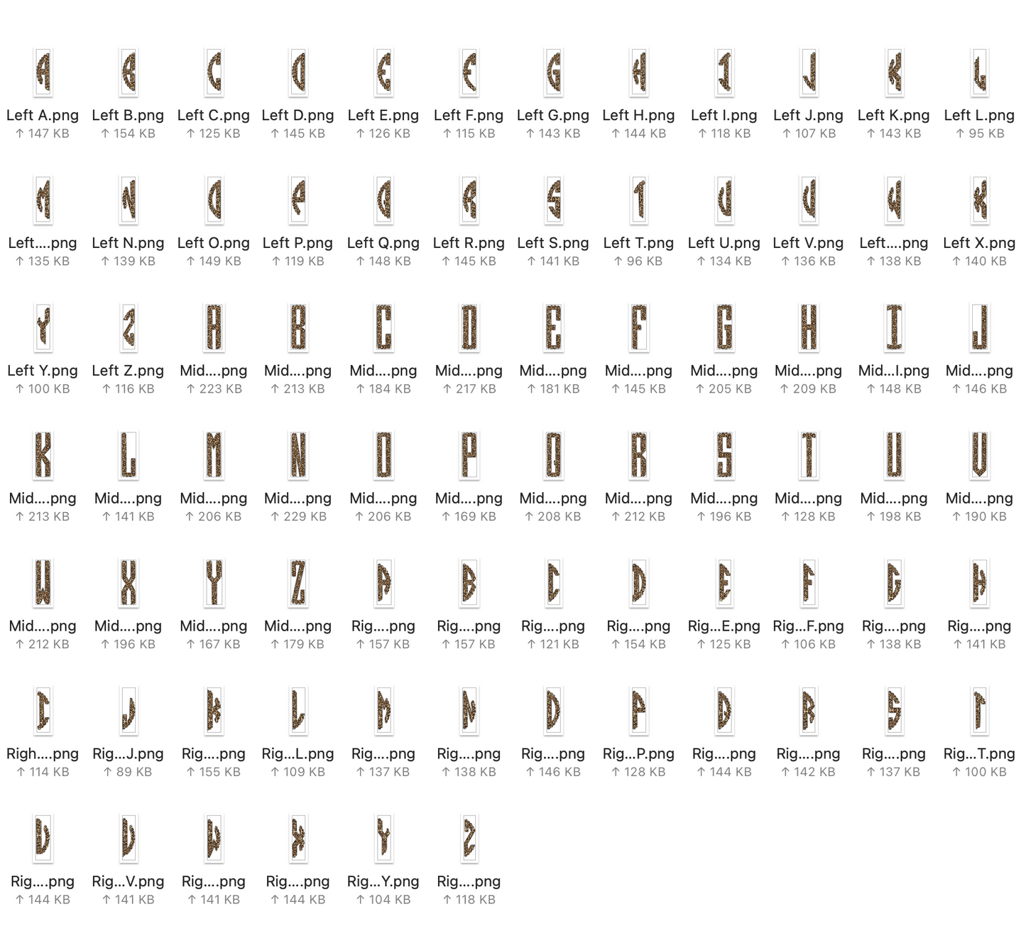 Leopard Scalloped Monogram Alpha Set