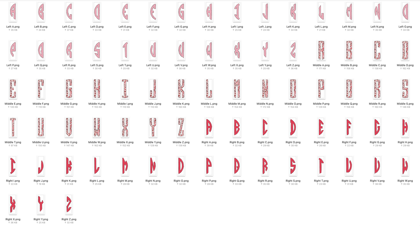 Valentine Leopard Scalloped Monogram Alpha Set