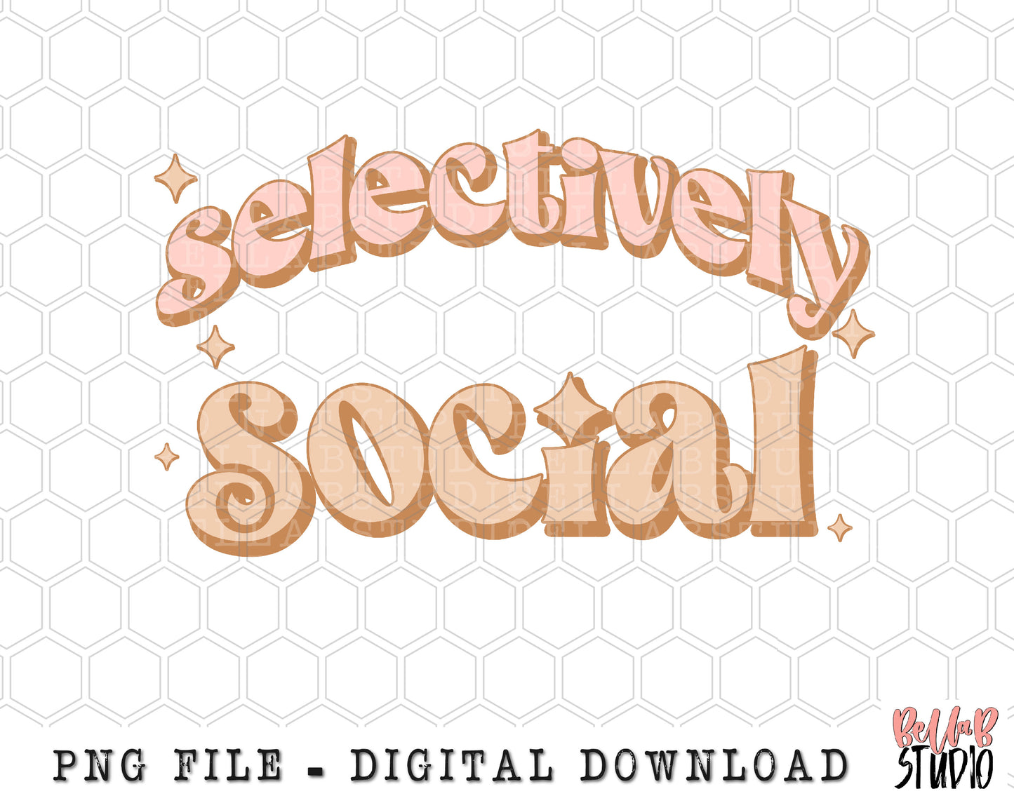 Retro Selectively Social PNG Sublimation Design