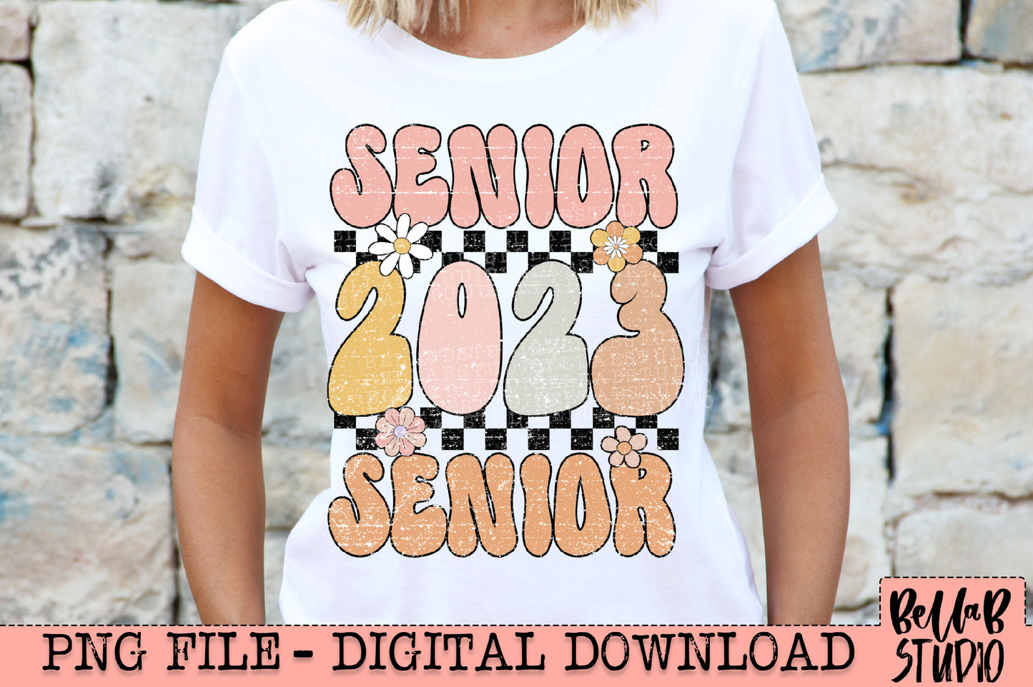 Retro Checkered SENIOR 2023 Sublimation Design