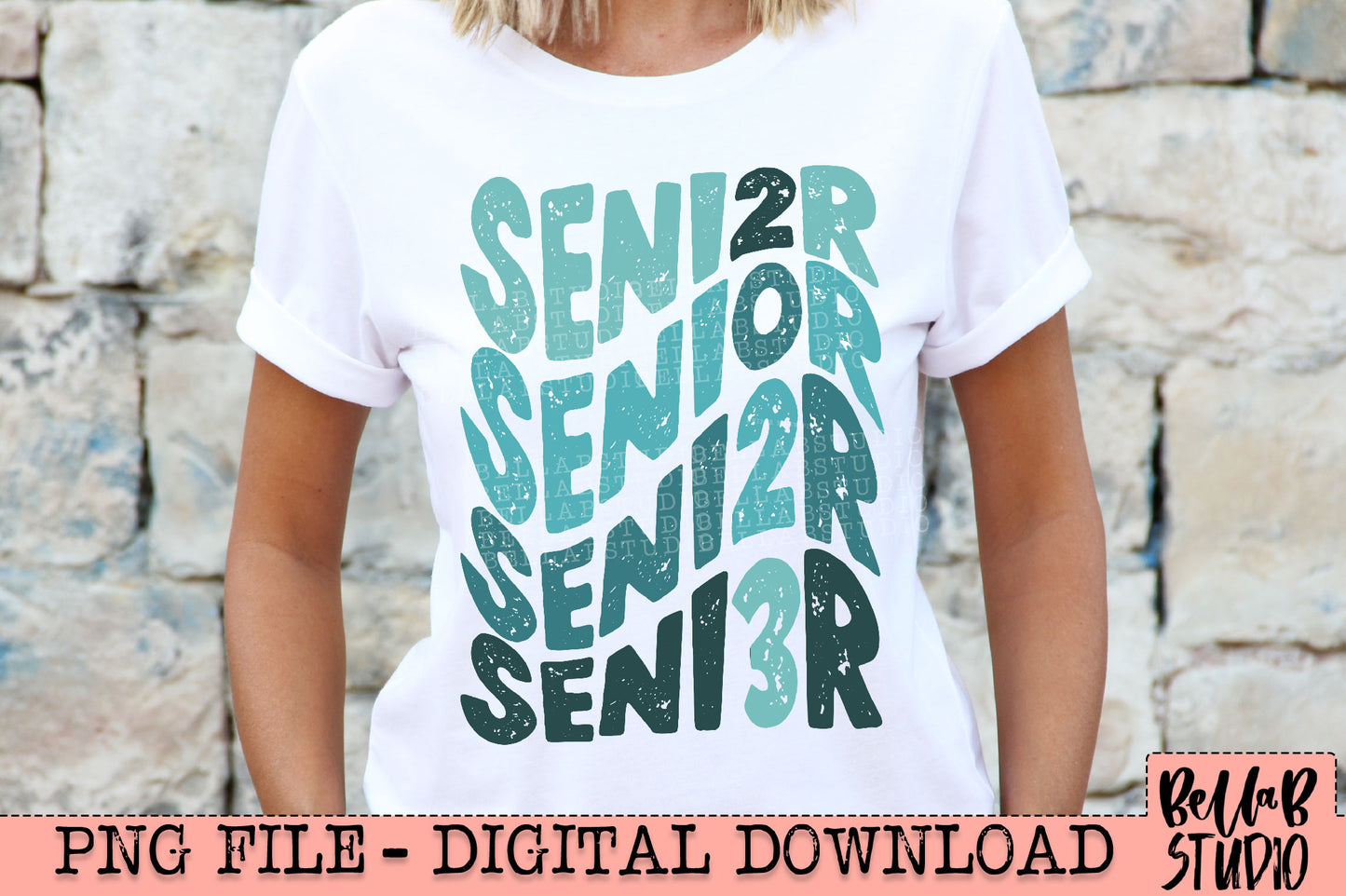 Retro Wavy SENIOR 2023 Sublimation Design