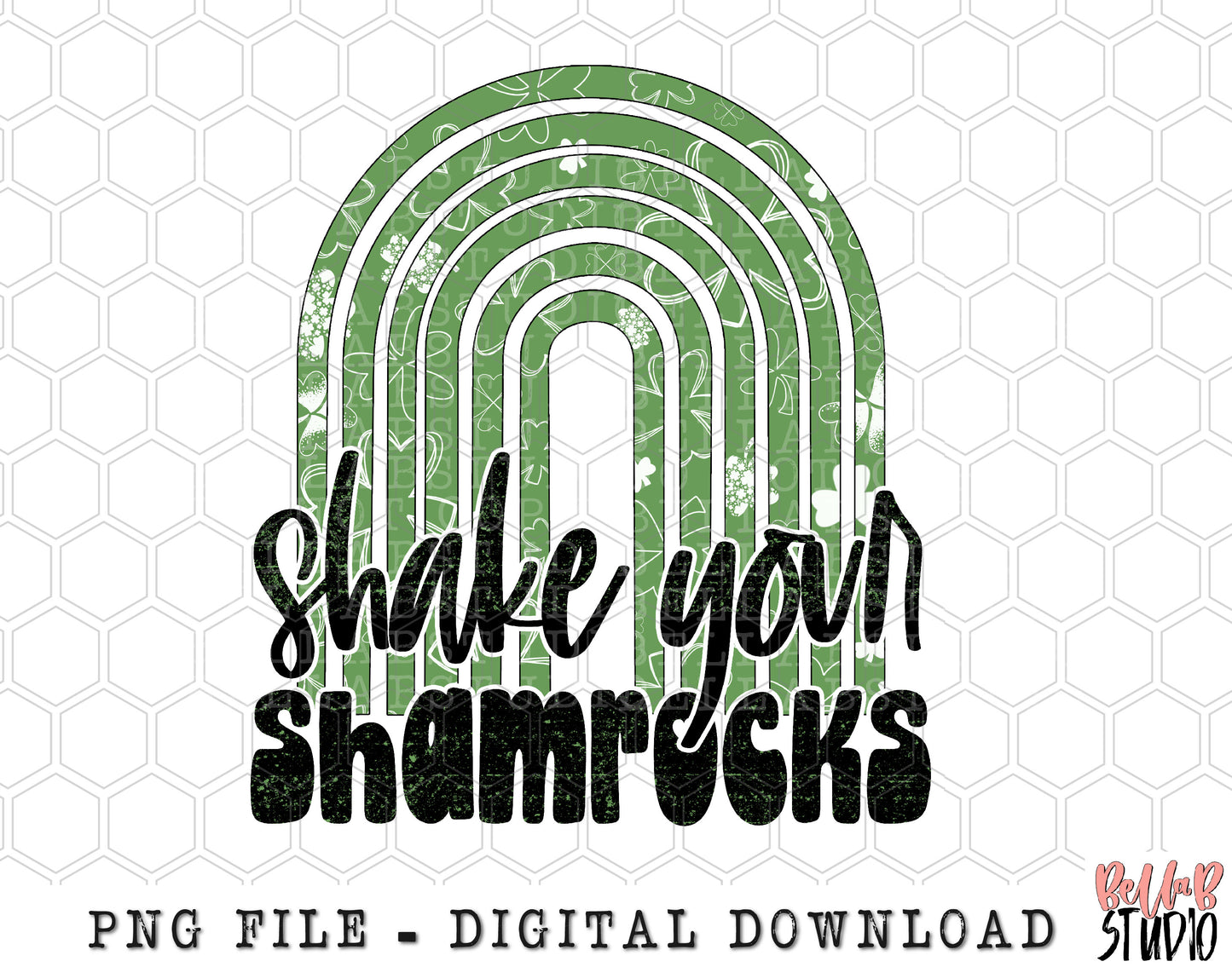 Shake Your Shamrocks Retro Rainbow PNG Sublimation Design