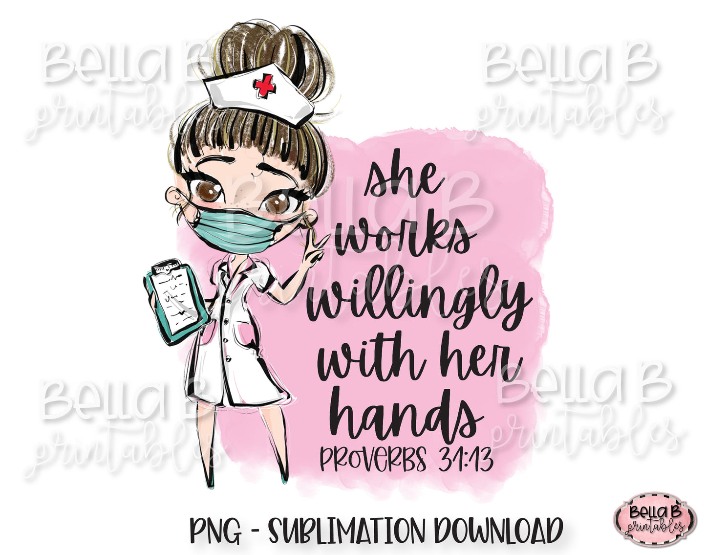 Medical Doctor Sublimation Design, She Works Willingly With Her Hands