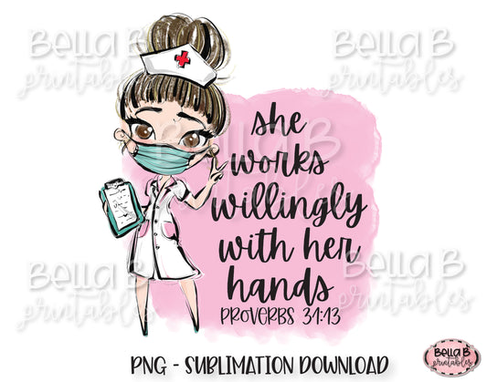 Medical Doctor Sublimation Design, She Works Willingly With Her Hands