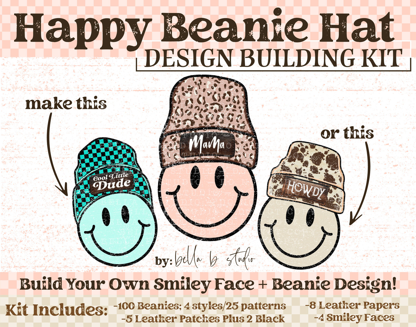 Happy Beanie Builder Kit - Elements/Clipart Bundle