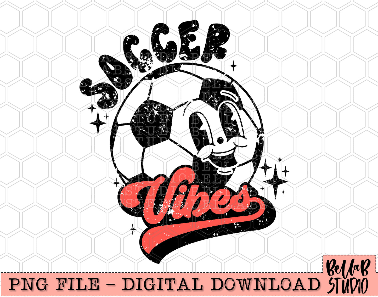 Soccer Vibes Retro Mascot PNG Design