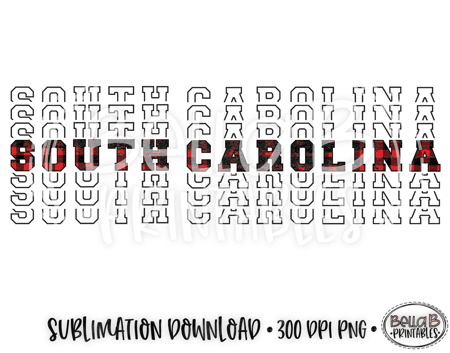 South Carolina State Sublimation Design, Mirrored State Design