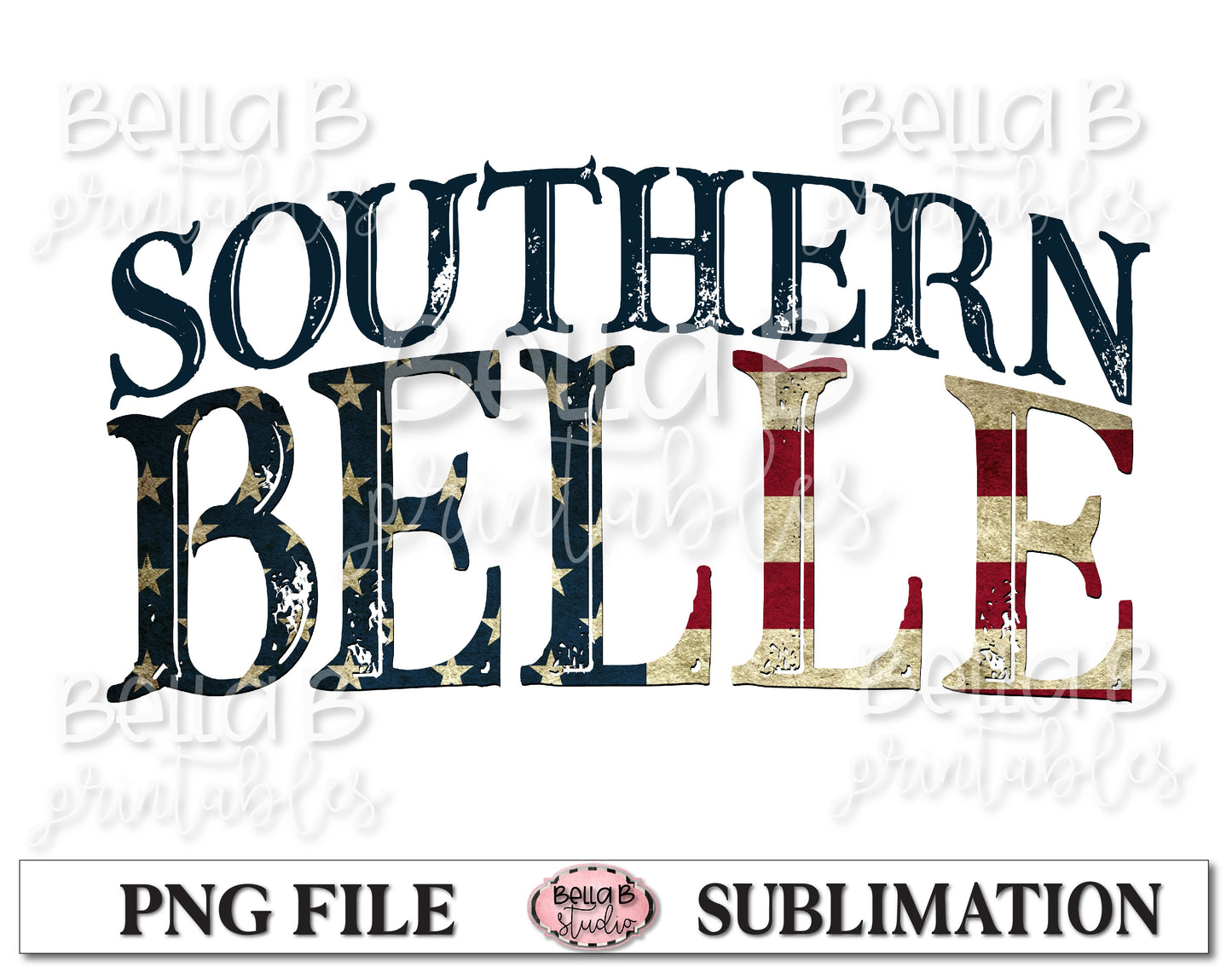 Southern Belle Sublimation Design