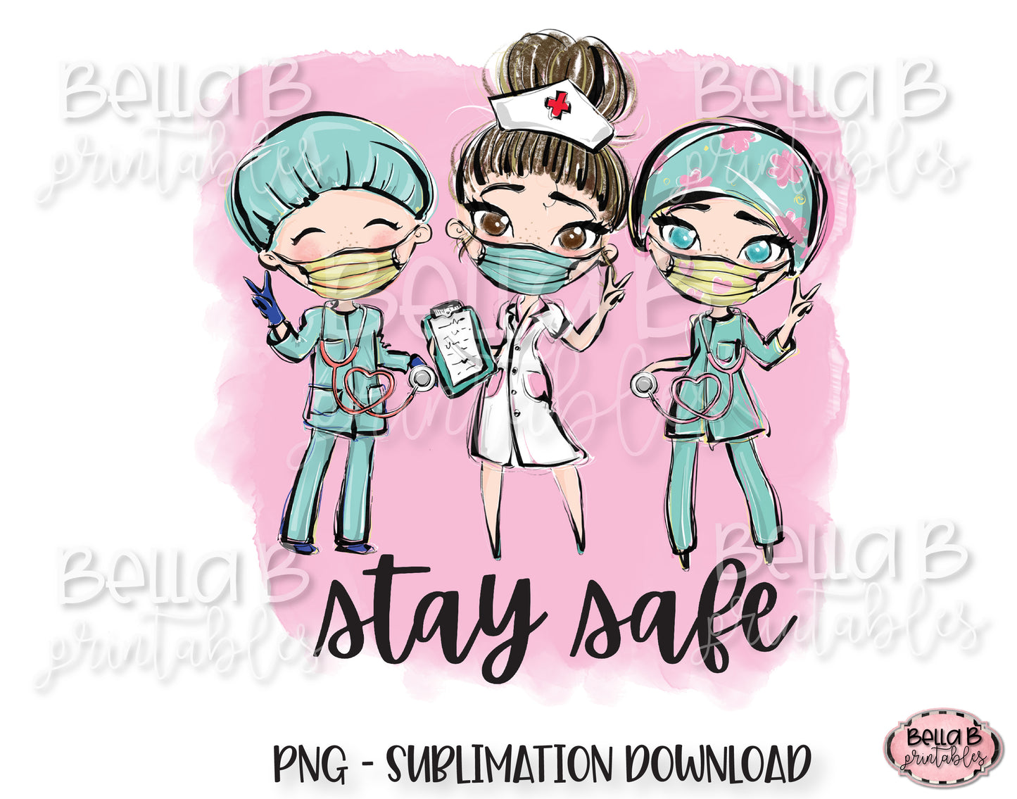 Medical Doctor Sublimation Design, Stay Safe