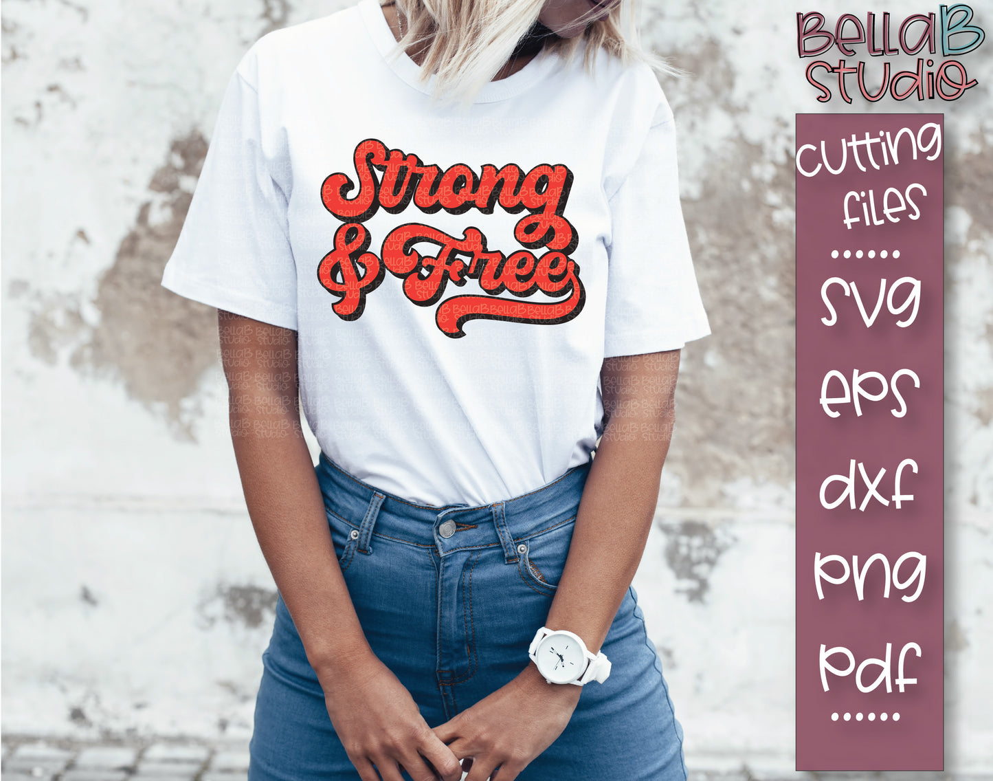 Strong And Free SVG File, Retro Canada SVG File