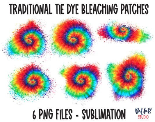 Traditional Tie Dye Sublimation Patches - T Shirt Bleaching Patches
