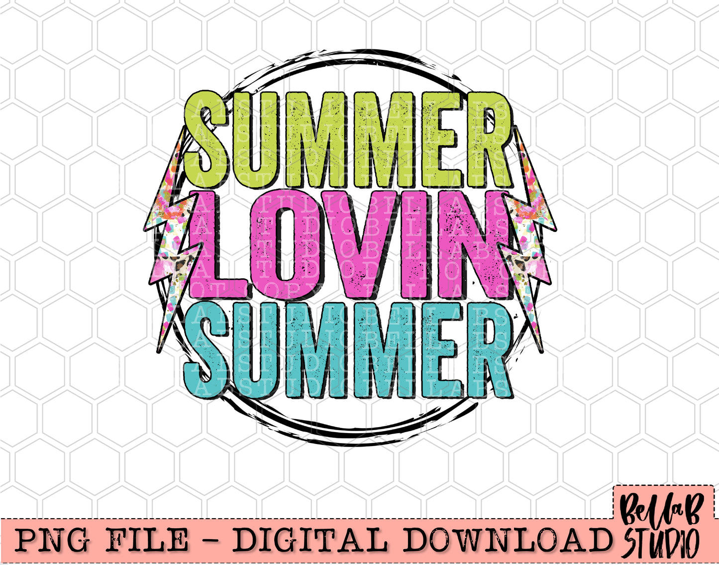 Summer Lovin Bolts Sublimation Design