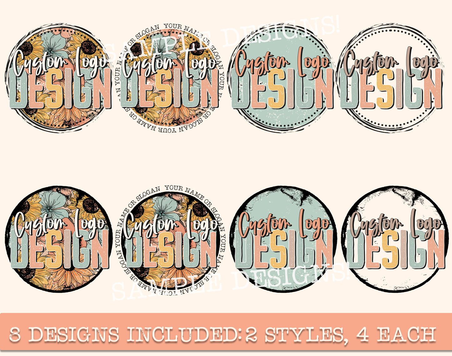 Custom Logo or Design - Vintage Sunflower Theme