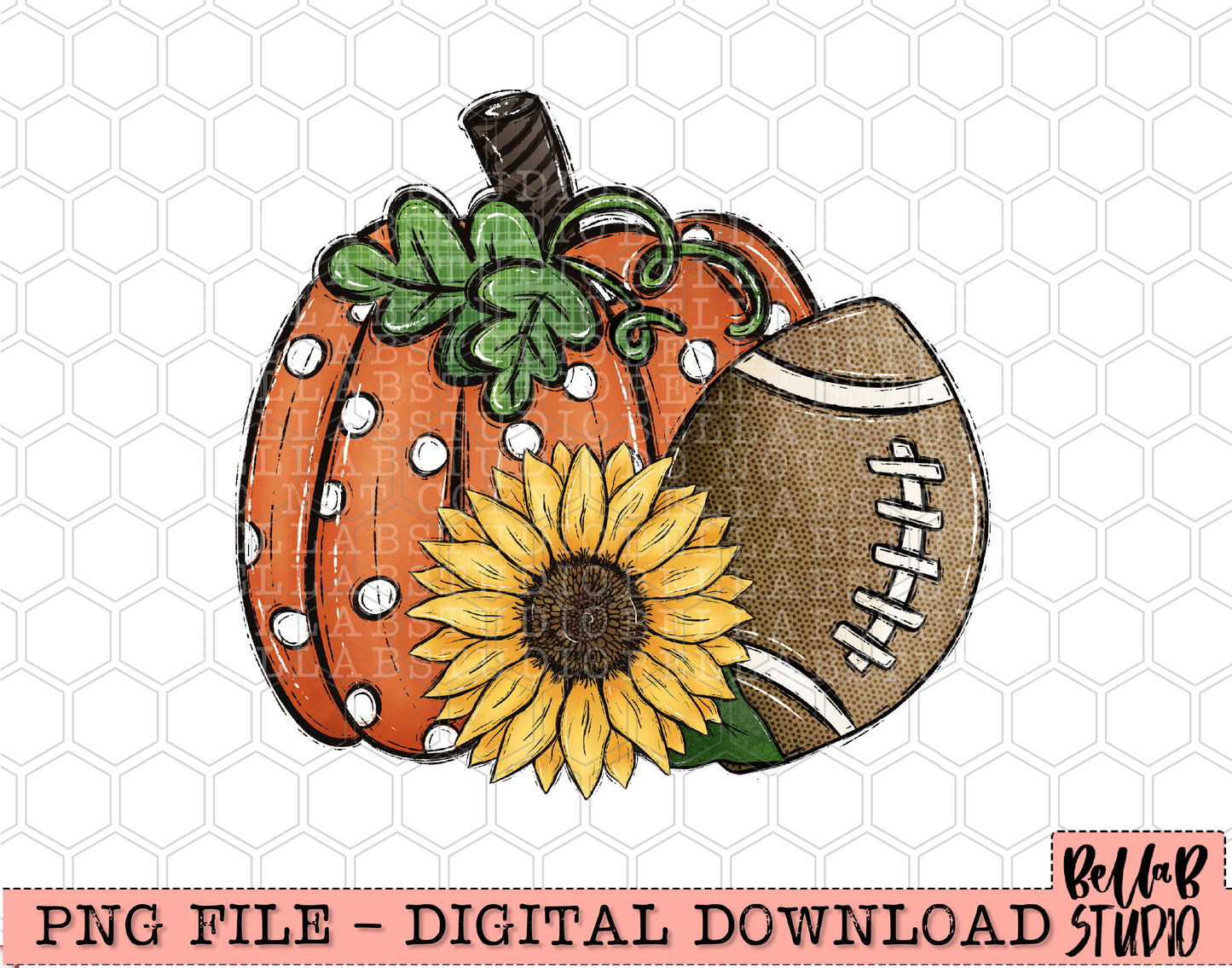 Football Sunflower Pumpkins PNG Design