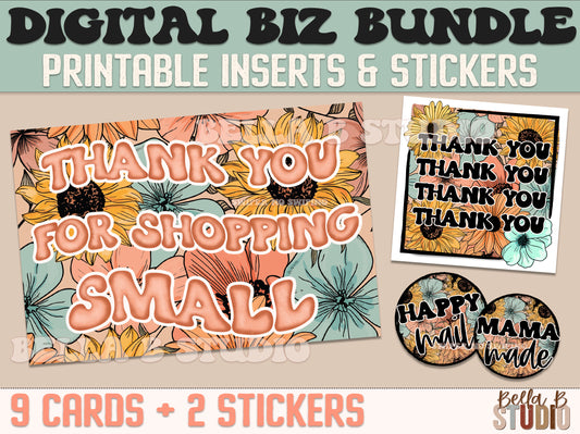 Retro Sunflower DIGITAL BIZ BUNDLE