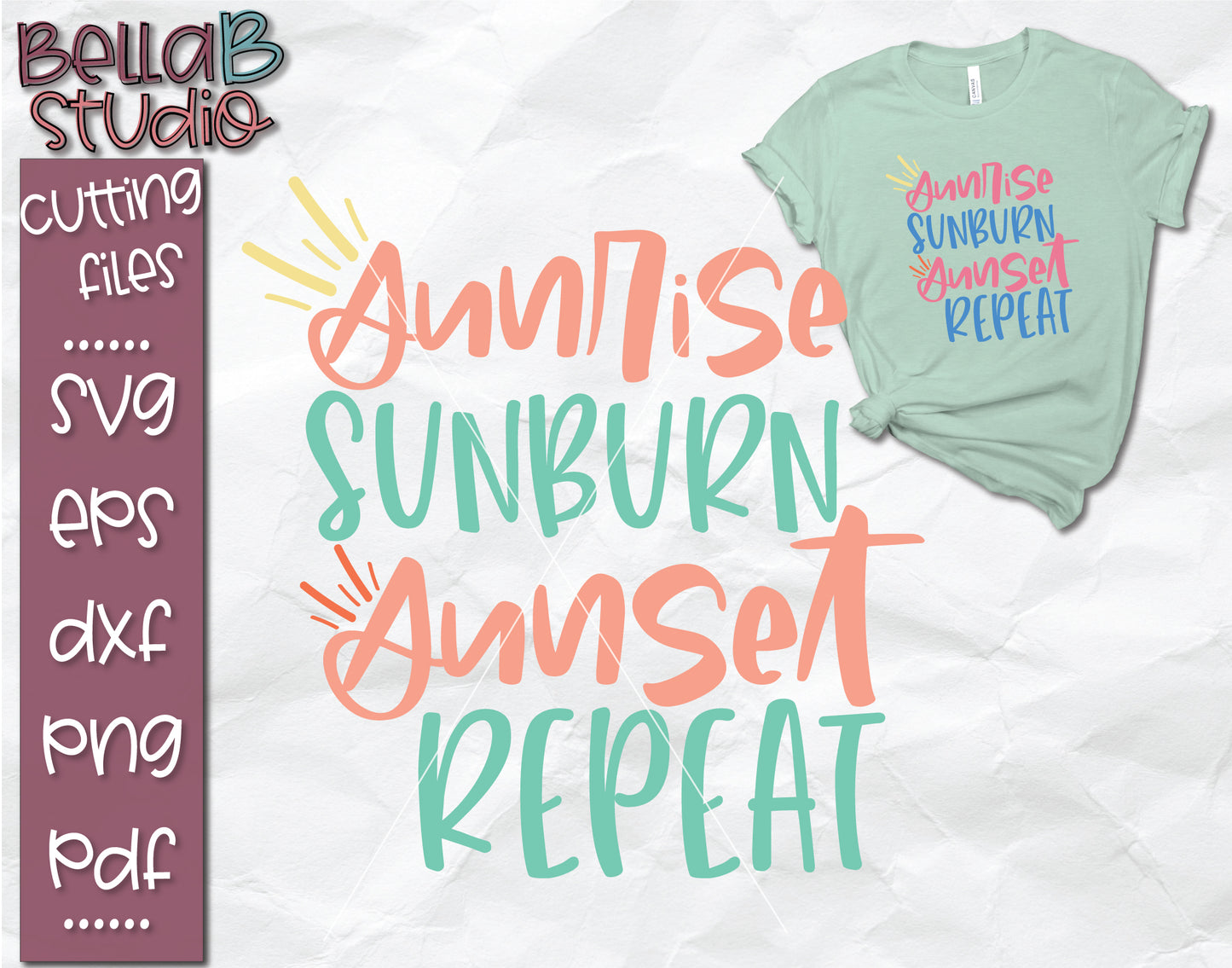 Sunrise Sunburn Sunset Repeat SVG File