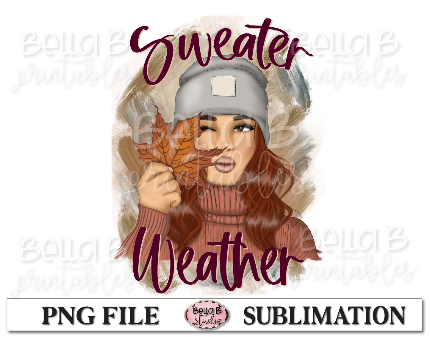 Sweater Weather Sublimation Design, Fall Girl