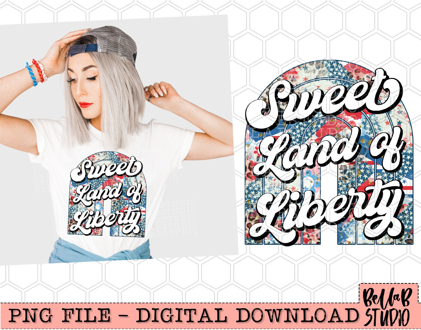 Sweet Land Of Liberty PNG Design